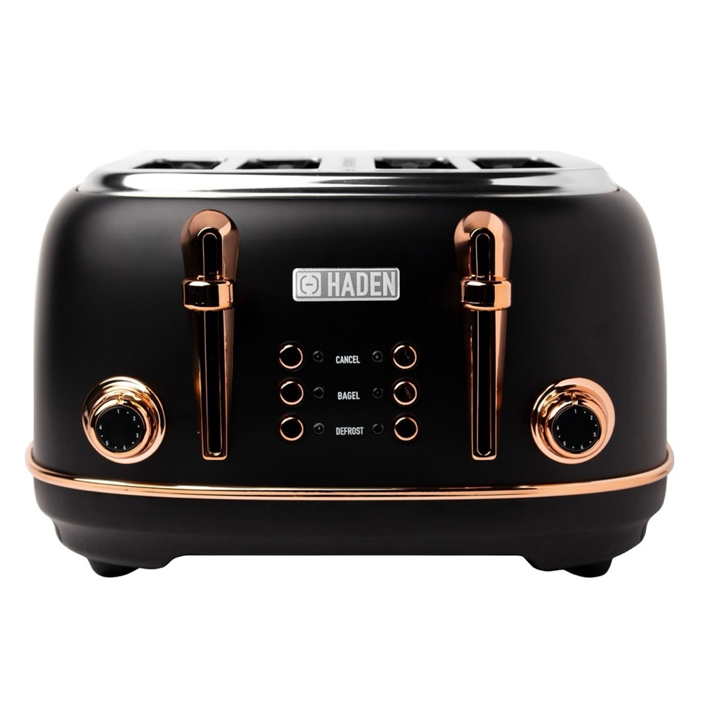NEW IN BOX - Haden Heritage 4-Slice Wide Slot
Black and Copper Toaster